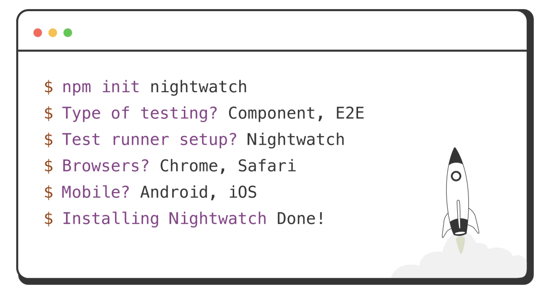 Create Nightwatch setup screen.