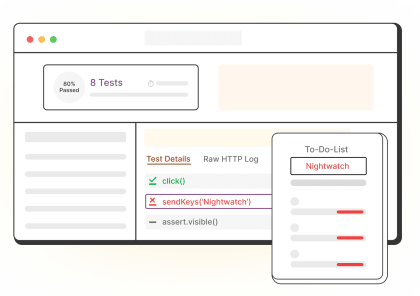 Debugging a failed test using HTML reporter and DOM History.